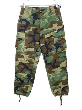 Vintage Military Army Nato Camo Cargo Combat Pants Mens Small Short Button Fly
